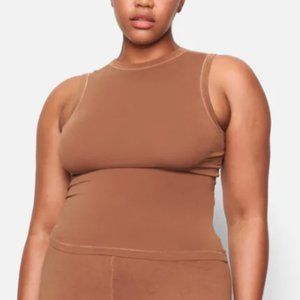 Skims Outdoor Crew Neck Tank in Camel